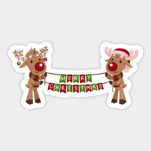 Holiday Reindeers Sticker